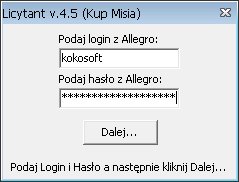 KupMisia - Okno logowania