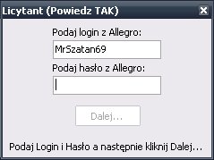 Powiedz Tak - Okno logowania