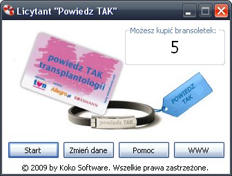 Powiedz Tak - Okno główne