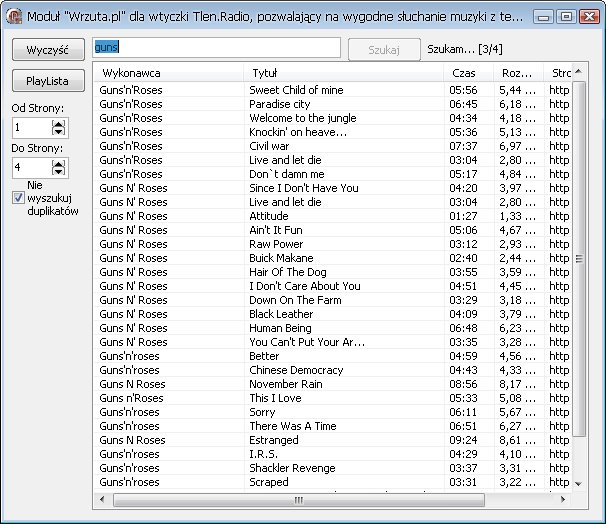 Program testujący bibliotekę do wrzuta.pl