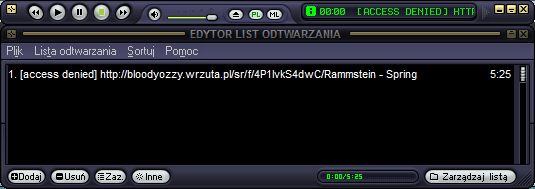 Winamp ze starą wersją biblioteki.